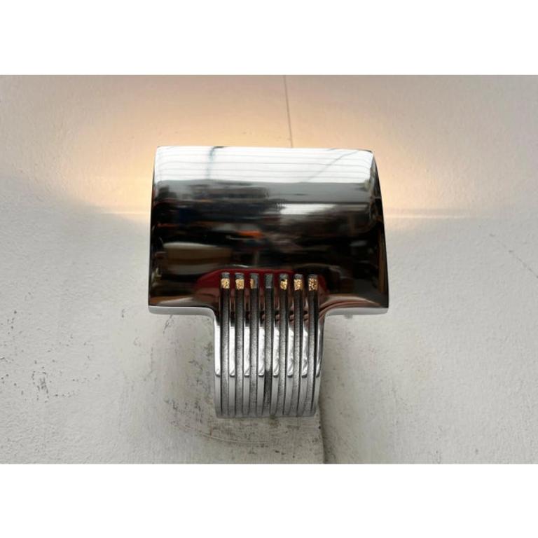 Set of 2 Vintage Postmodern Spanish Model Arqui Pe Aluminum Sconces, 1990s For Sale 1