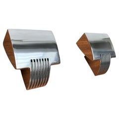 Set of 2 Vintage Postmodern Spanish Model Arqui Pe Aluminum Sconces, 1990s