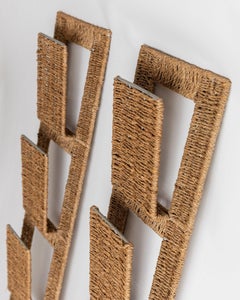 Set of 2 Vintage Rattan Magazine Racks Mid Century Design Italy, 1980s