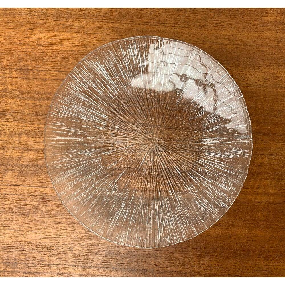 20ième siècle Ensemble de 2 assiettes vintage scandinaves en verre d'écorce d'arbre scandinave, 1970 en vente