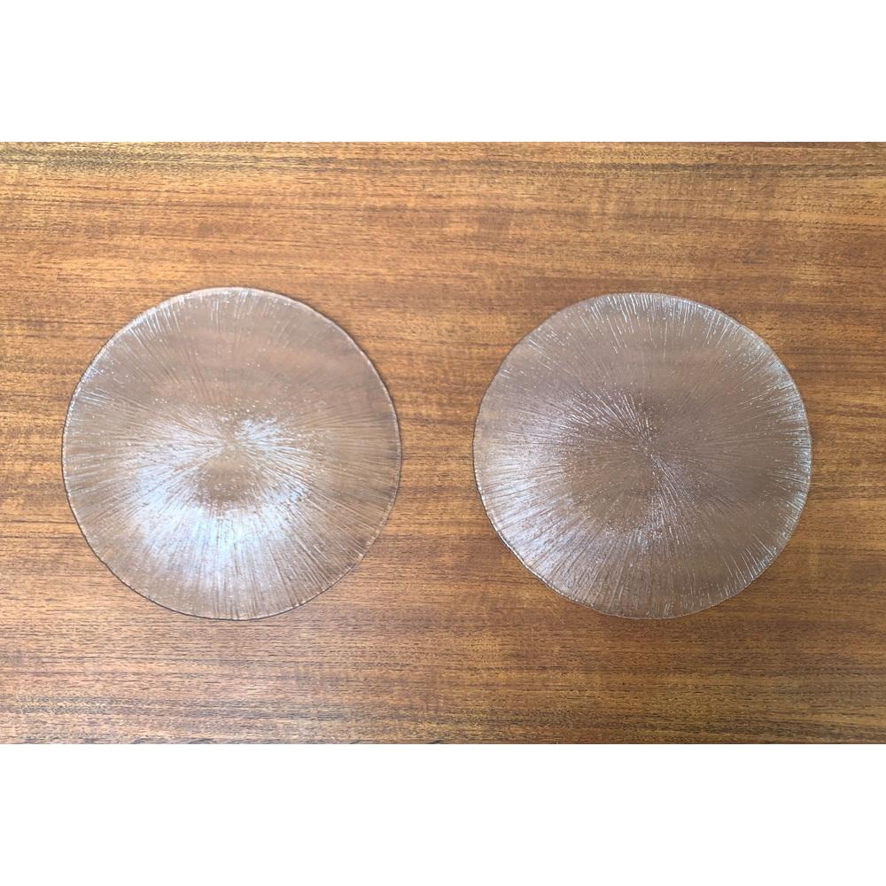 Ensemble de 2 assiettes vintage scandinaves en verre d'écorce d'arbre scandinave, 1970 en vente 1