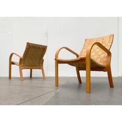 Set of 2 Vintage Scandinavian Wooden Armchairs, 1970s