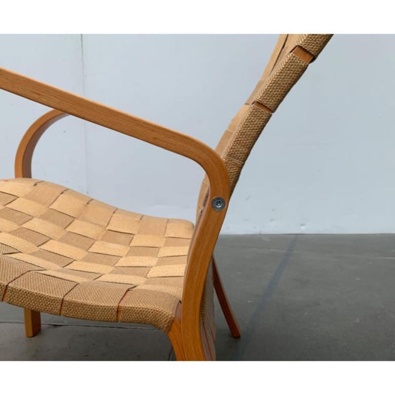 Tessile Set di 2 poltrone scandinave vintage in legno, anni '70 in vendita
