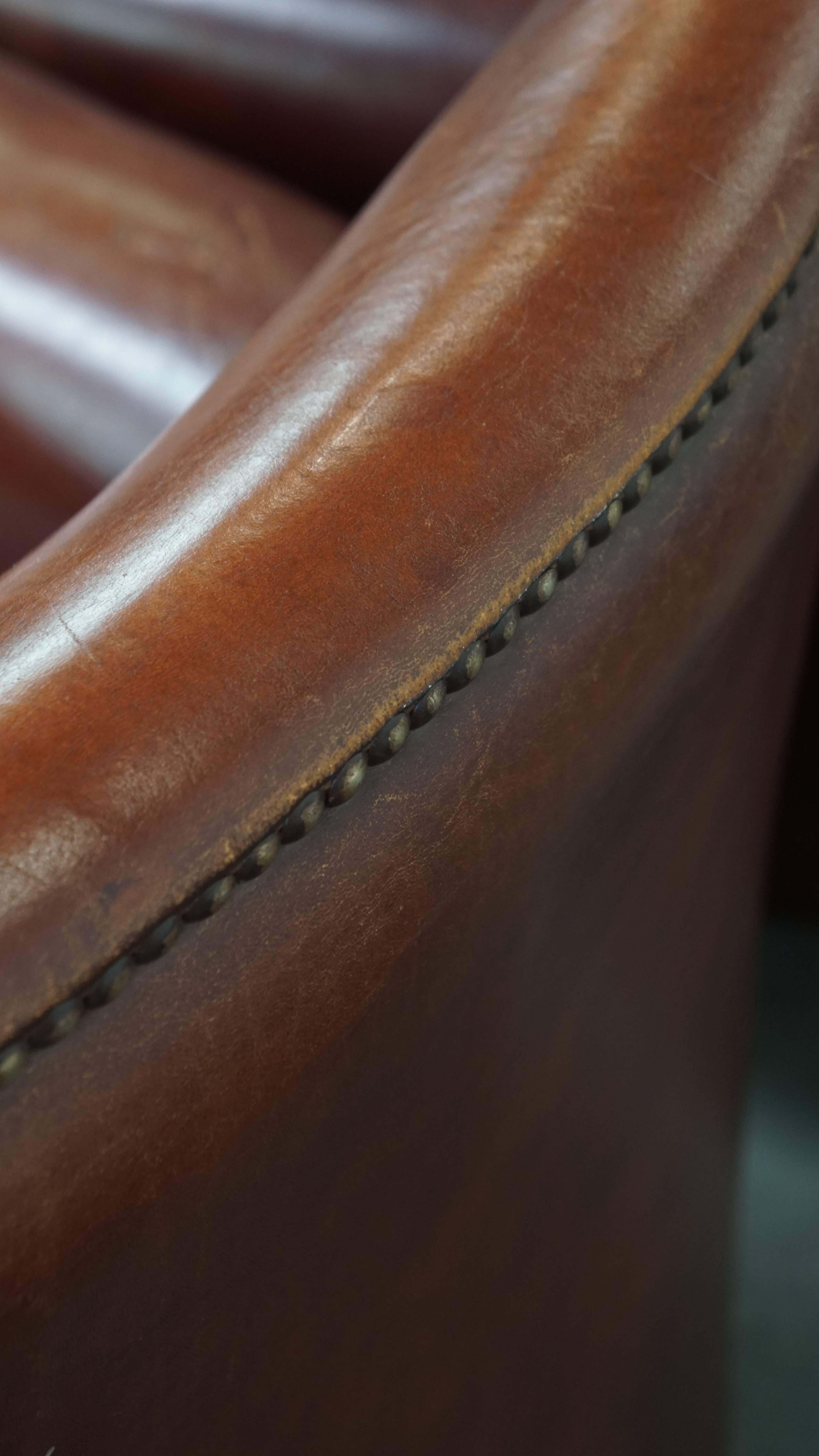 Set of 2 vintage sheepskin leather armchairs For Sale 10