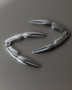 2er-Set Vintage versilberte Hummerknacker mit Krabbenscheren-Design, 1960er Jahre