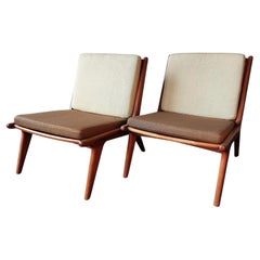 Ensemble de 2 chaises pantoufles vintage, années 1950/1960
