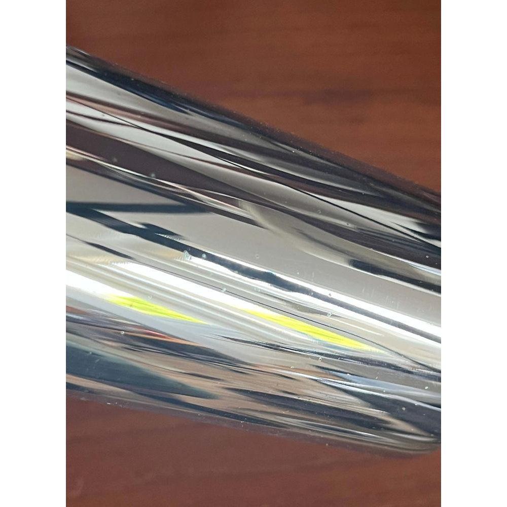Set of 2 Vintage Space Age Chrome & Glass Pendant Lamps by Motoko Ishii For Sale 11