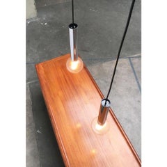 Set of 2 Vintage Space Age Chrome & Glass Pendant Lamps by Motoko Ishii