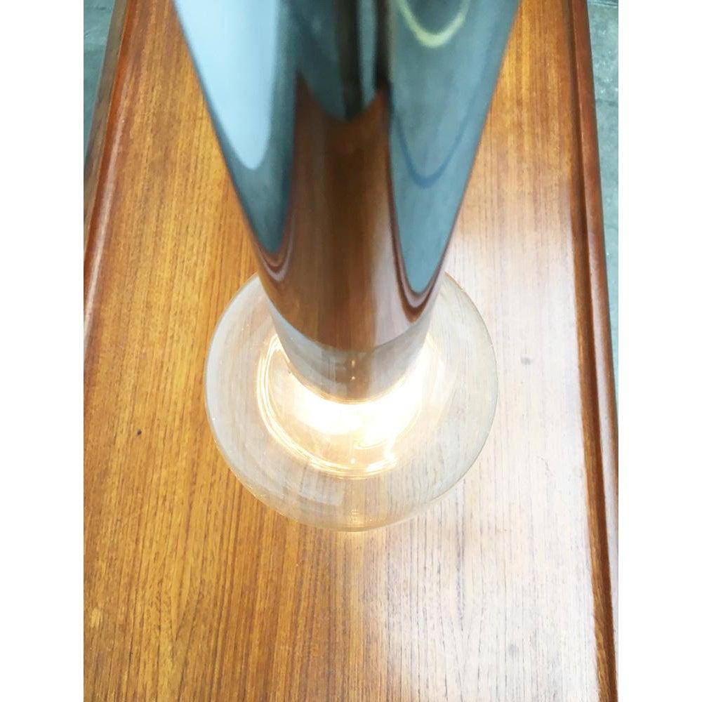 Set of 2 Vintage Space Age Chrome & Glass Pendant Lamps by Motoko Ishii For Sale 3