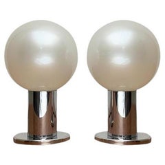 Set of 2 Vintage Space Age German Pearl Table Lamp by Motoko Ishii, 1970s