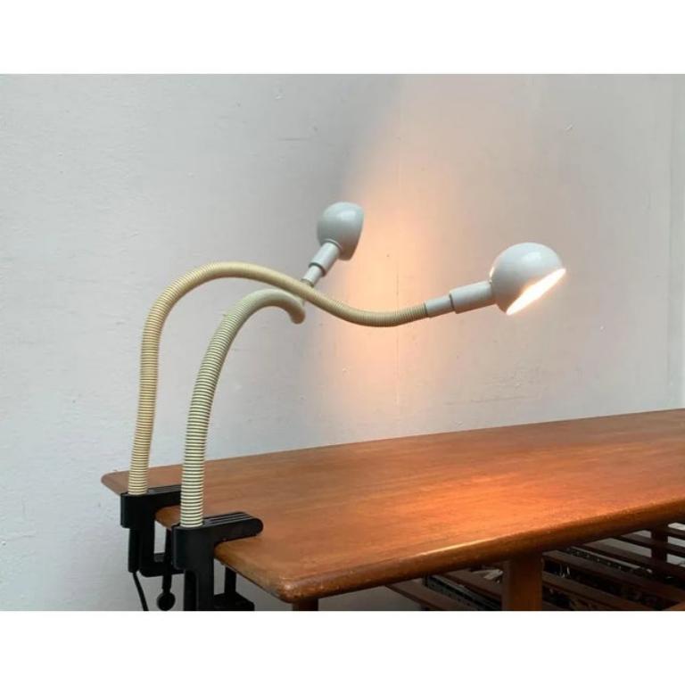 Ensemble de 2 lampes de bureau Hebi italiennes de l'ère spatiale par Isao Hosoe, 1970 en vente 3