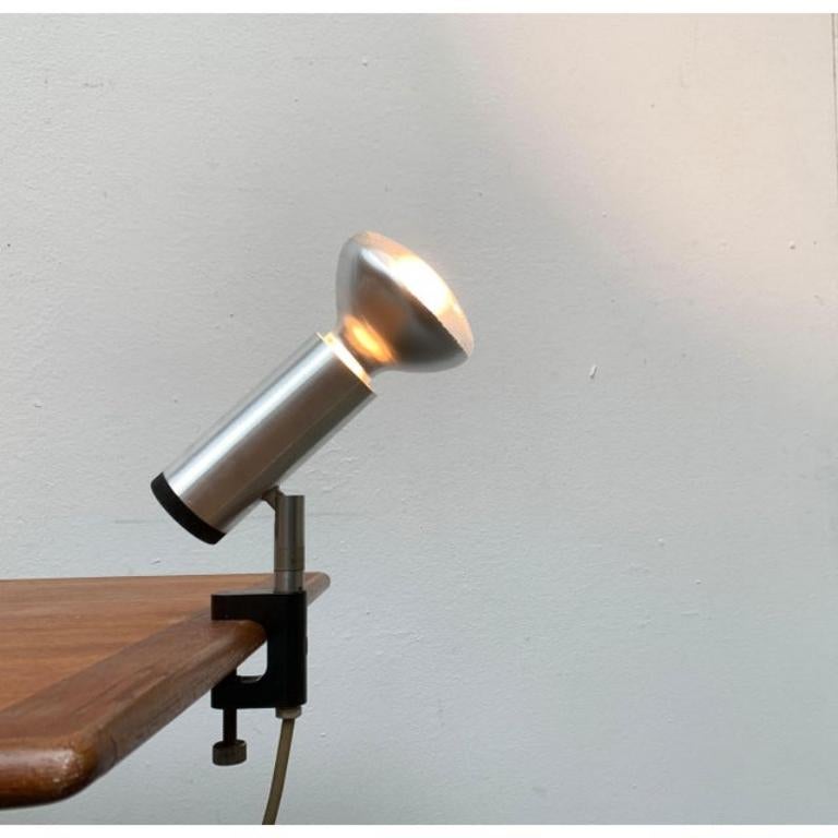 Set of 2 Vintage Space Age Minimalist Clamp Table or Shelf Lamps from Philips For Sale 5