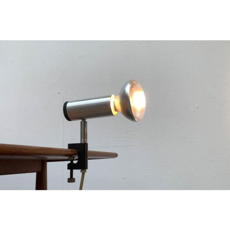 Metal Set of 2 Vintage Space Age Minimalist Clamp Table or Shelf Lamps from Philips For Sale