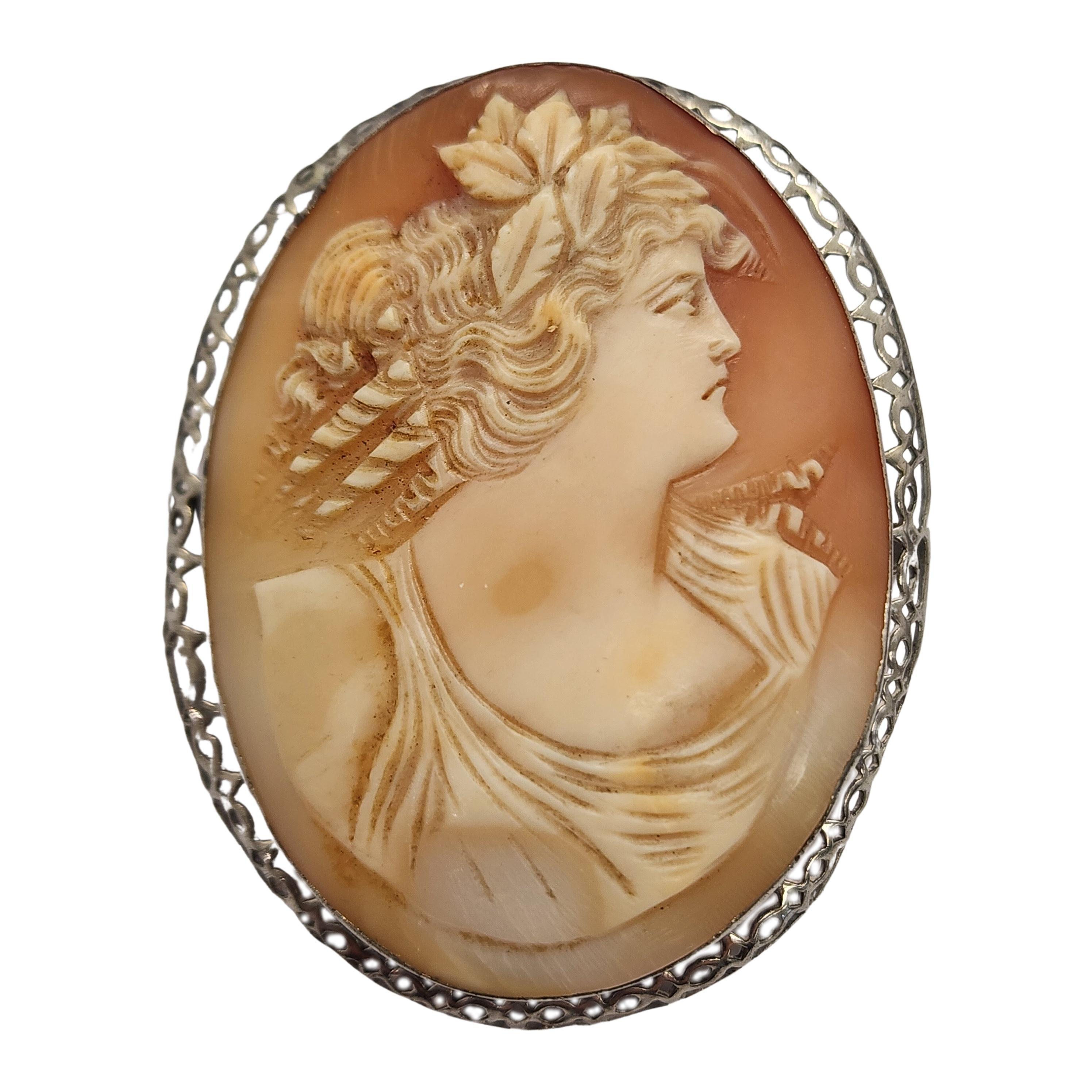 Set of 2 Vintage Sterling Silver Cameo Pins/Brooches #16082 For Sale 1