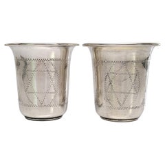 Set of 2 Vintage Sterling Silver Kiddush Cups