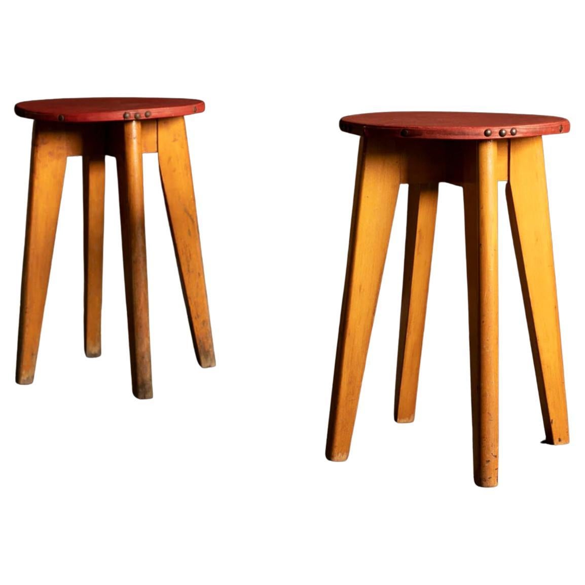 Set of 2 Vintage Stools From Belgium
