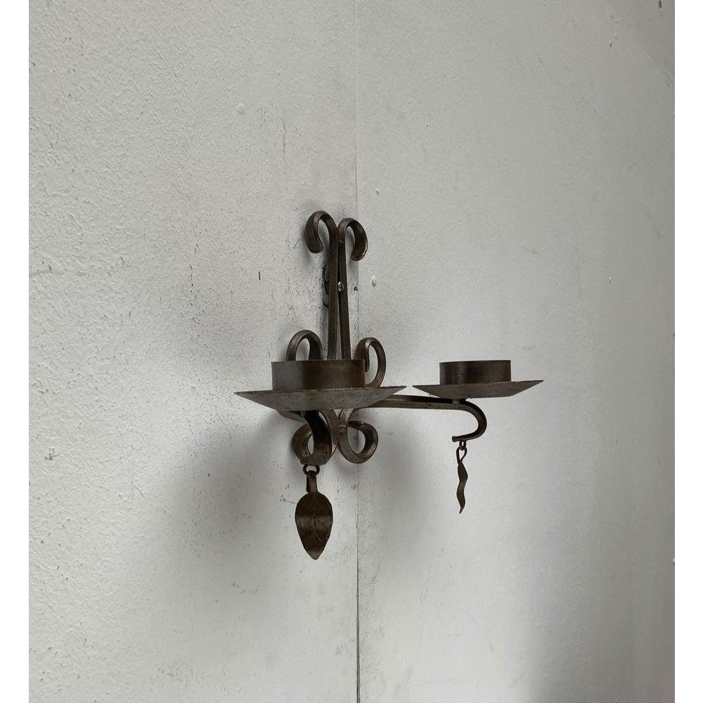 Juego de 2 portavelas de pared de hierro forjado sueco vintage de Ahrnebergs en venta 5