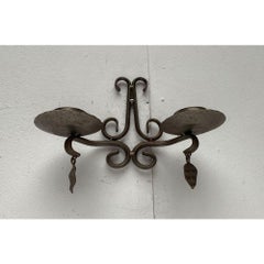 Set of 2 Vintage Swedish Wrought Iron Wall Candleholders from Ahrnebergs
