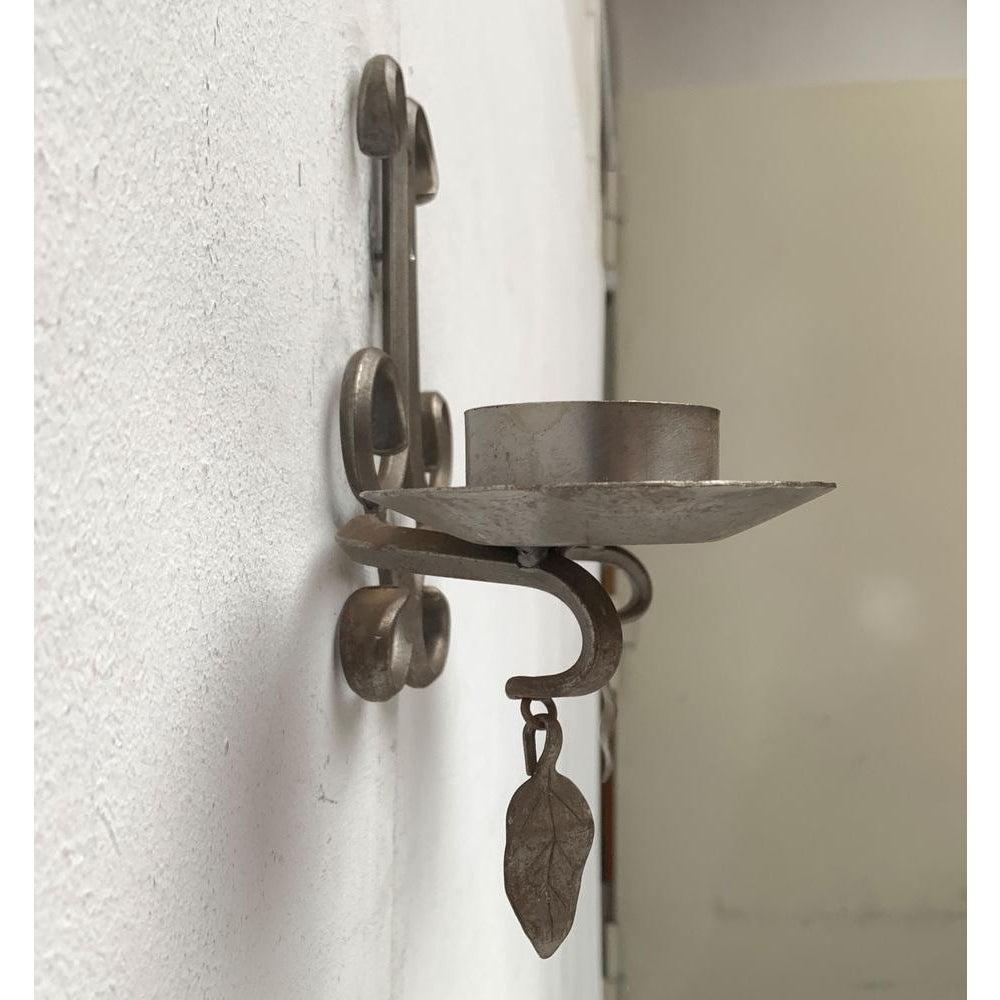 Juego de 2 portavelas de pared de hierro forjado sueco vintage de Ahrnebergs siglo XX en venta