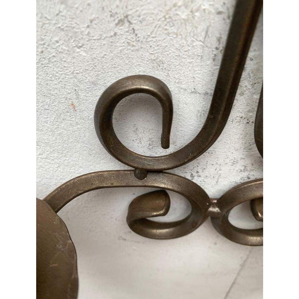 Juego de 2 portavelas de pared de hierro forjado sueco vintage de Ahrnebergs en venta 3
