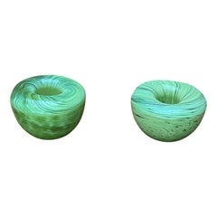 2er-Set Vintage Swirl Cloud Kunstglas-Kerzenhalter, 1970er Jahre