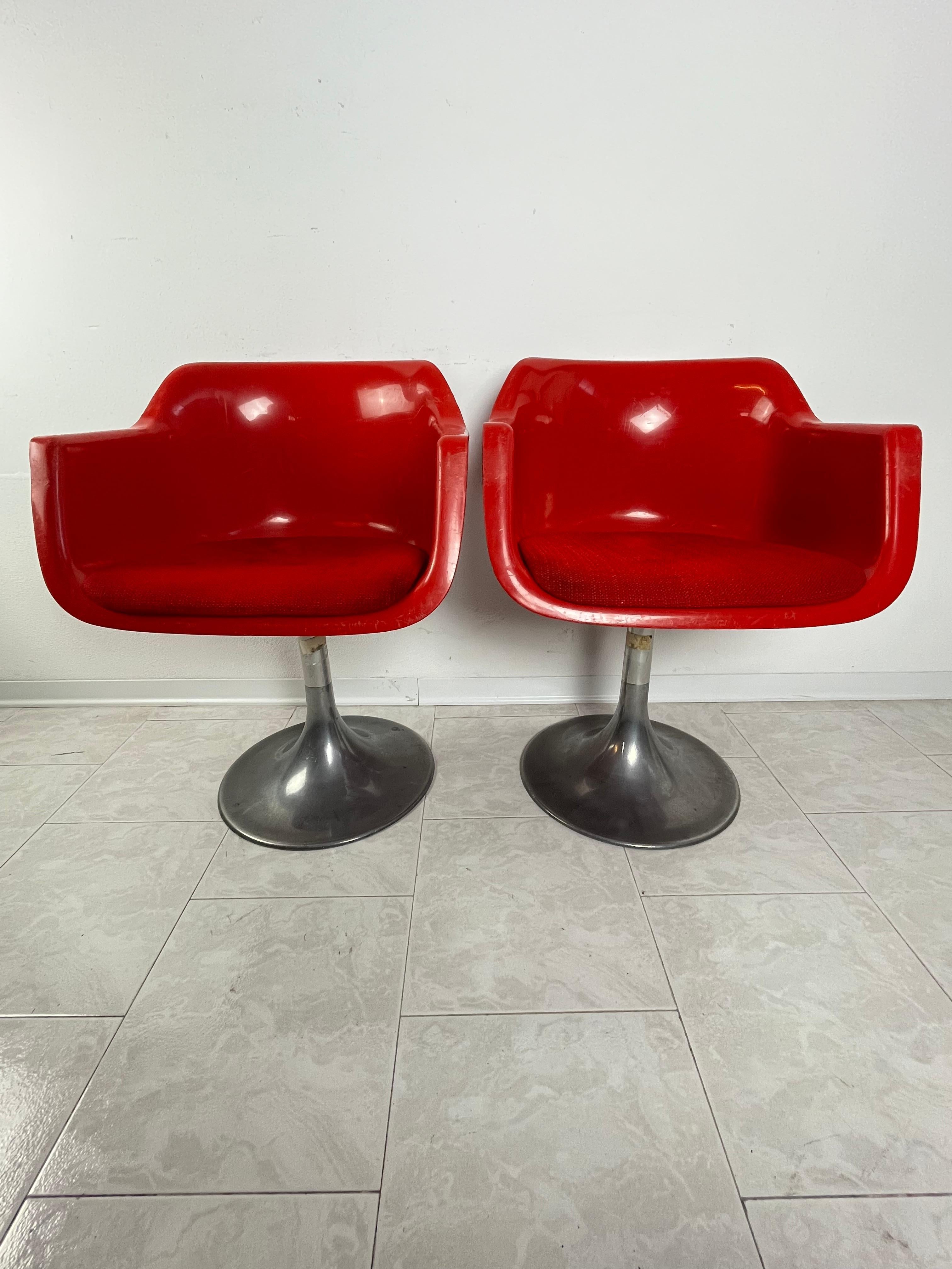Set Of 2 Vintage Swivel Armchairs By Albert Jacob For Grosfillex 1980s For Sale 4
