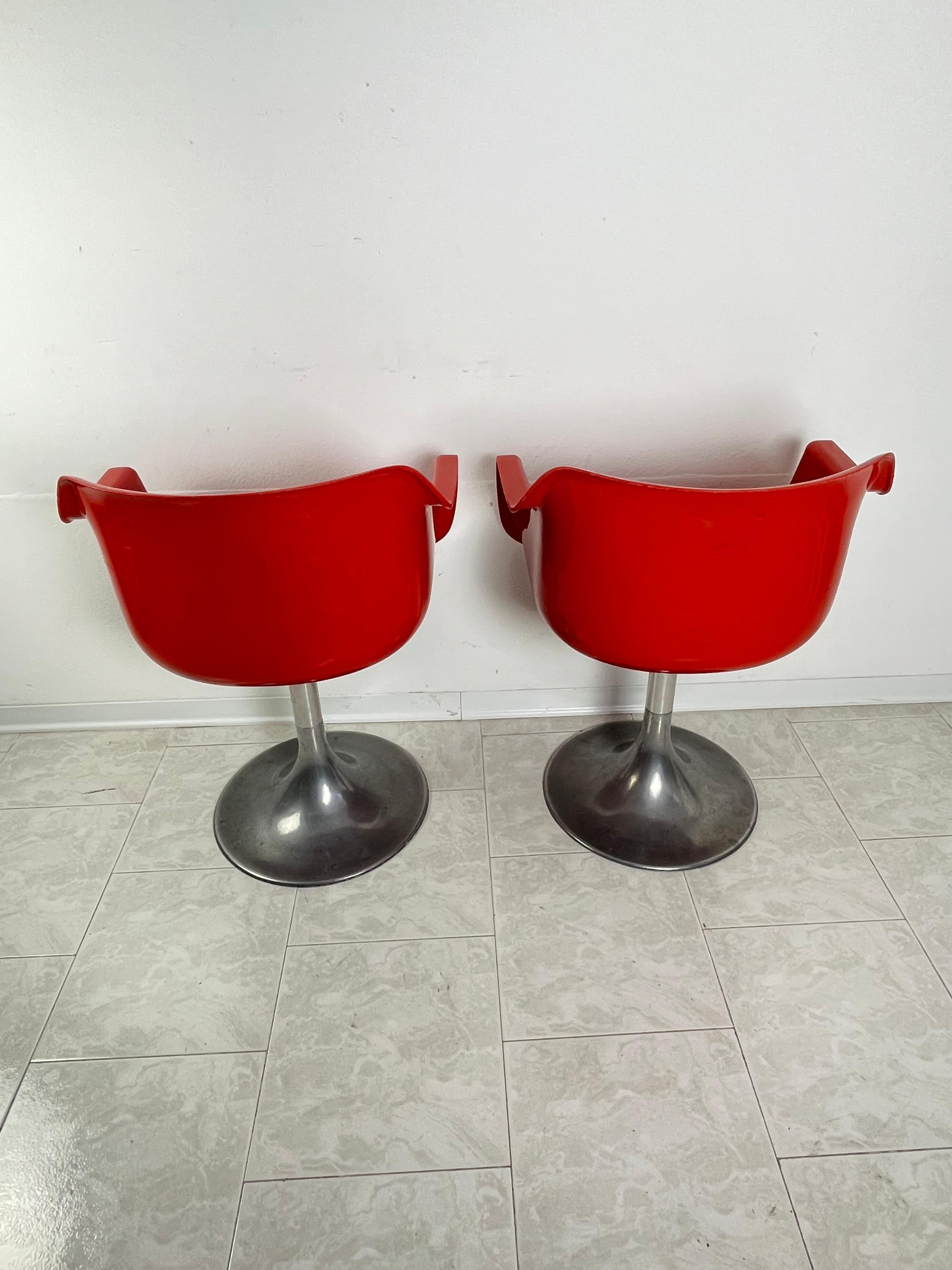 Set Of 2 Vintage Swivel Armchairs By Albert Jacob For Grosfillex 1980s In Good Condition For Sale In Palermo, IT