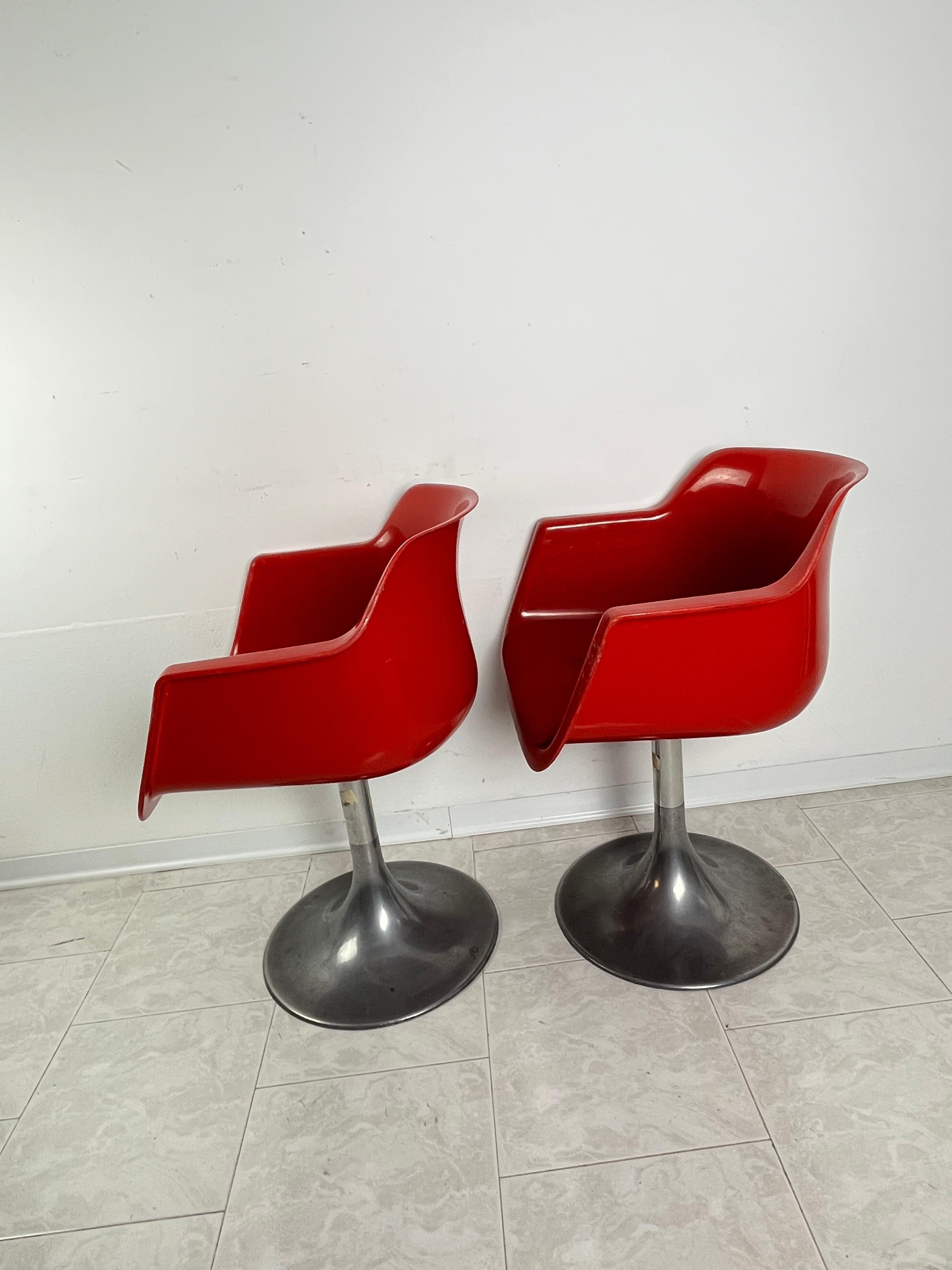 Late 20th Century Set Of 2 Vintage Swivel Armchairs By Albert Jacob For Grosfillex 1980s For Sale