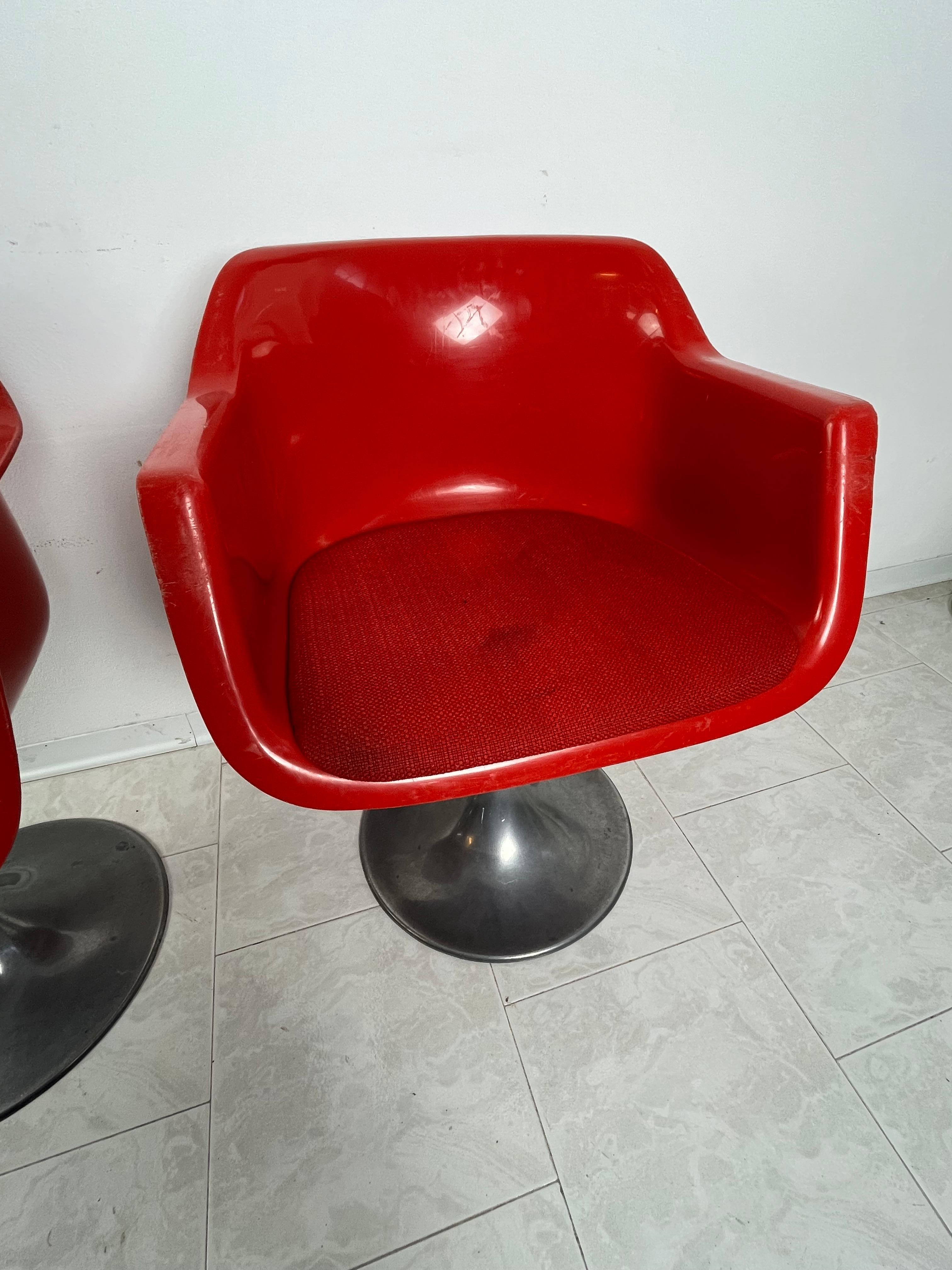 Metal Set Of 2 Vintage Swivel Armchairs By Albert Jacob For Grosfillex 1980s For Sale