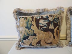 Set of '2' Vintage Verdure Woven Tapestry Decorative Pillows
