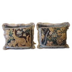 Set of '2' Vintage Verdure Woven Tapestry Decorative Pillows