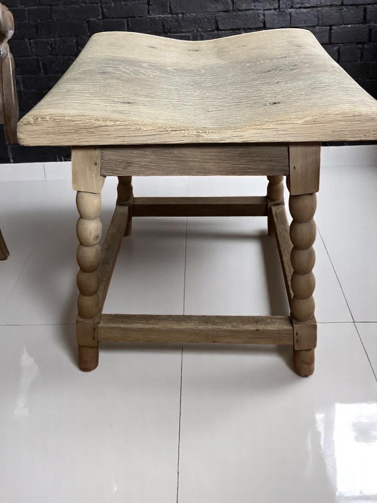 Rustico set di 2 sgabelli in legno vintage - fascino rustico francese