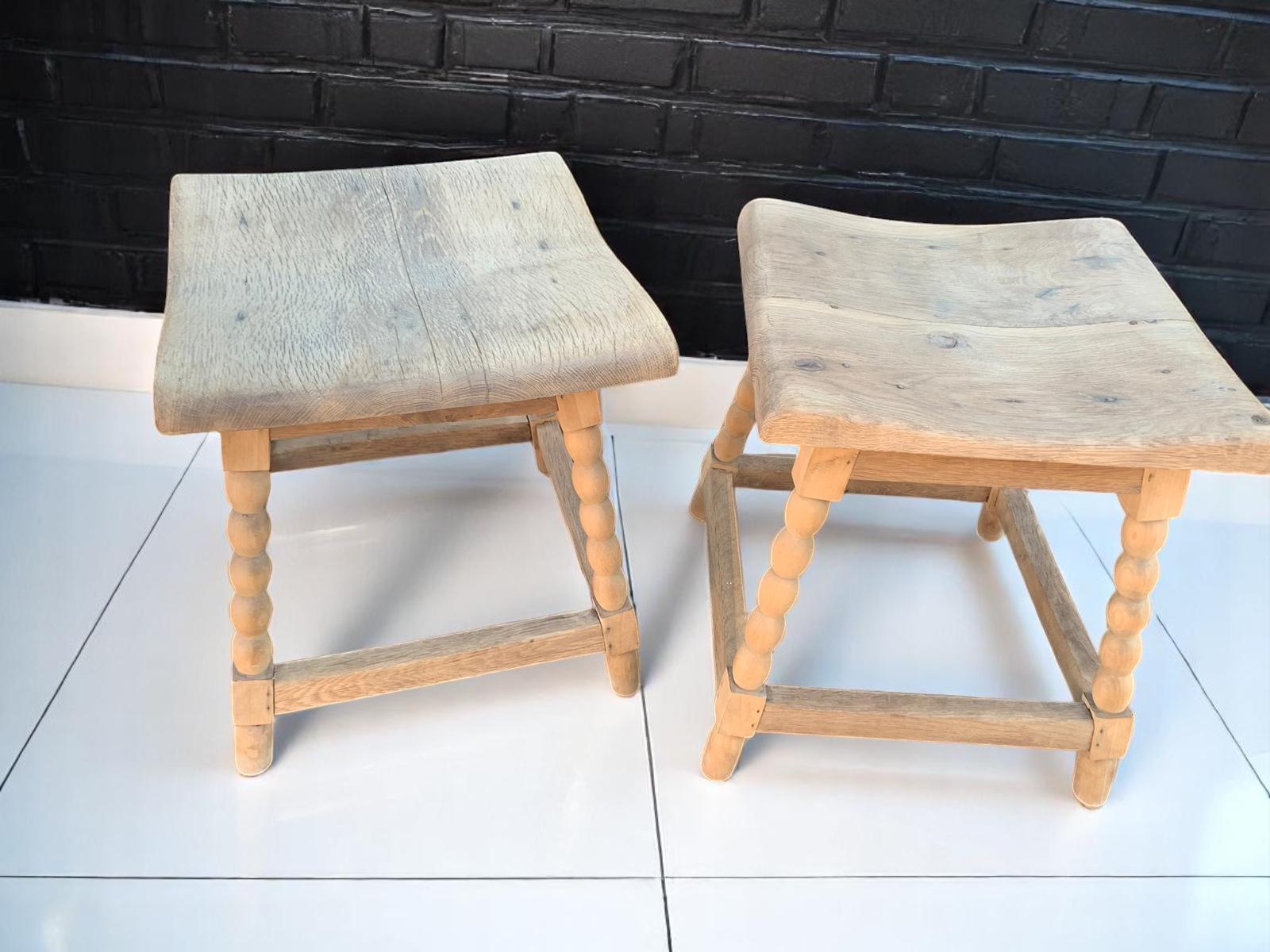set di 2 sgabelli in legno vintage - fascino rustico francese