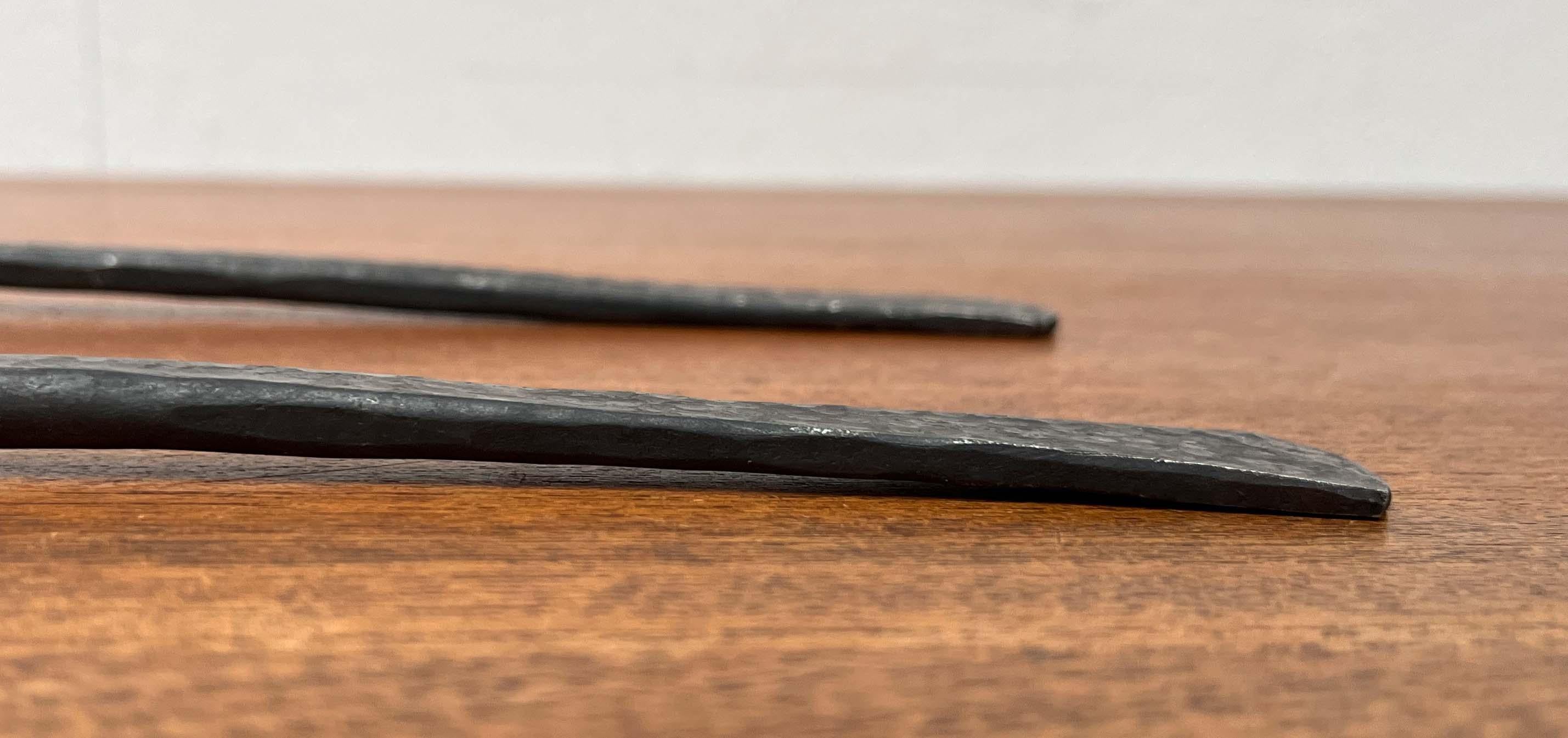 Set of 2 Vintage Wrought Iron Design Salad Servers, Finland, 1970s en vente 8