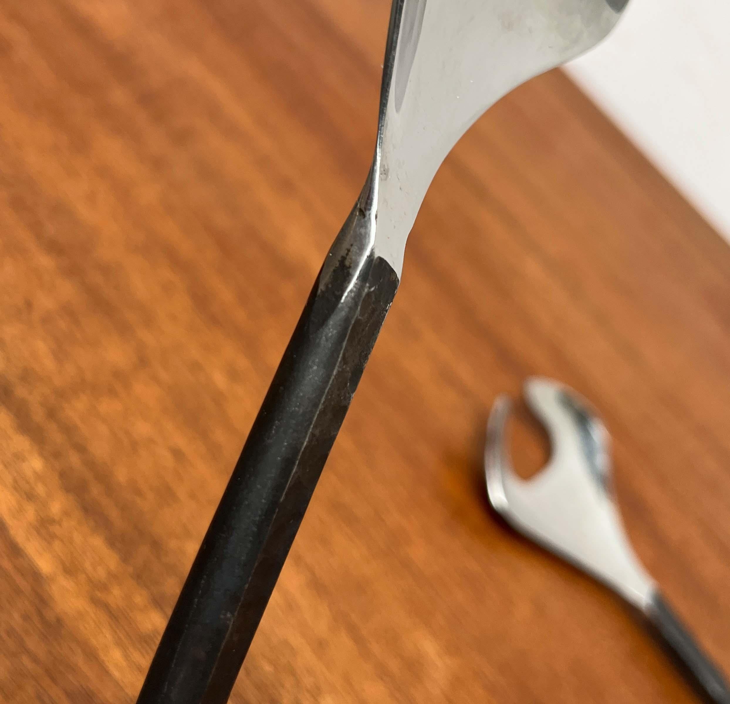 Set of 2 Vintage Wrought Iron Design Salad Servers, Finland, 1970s en vente 10