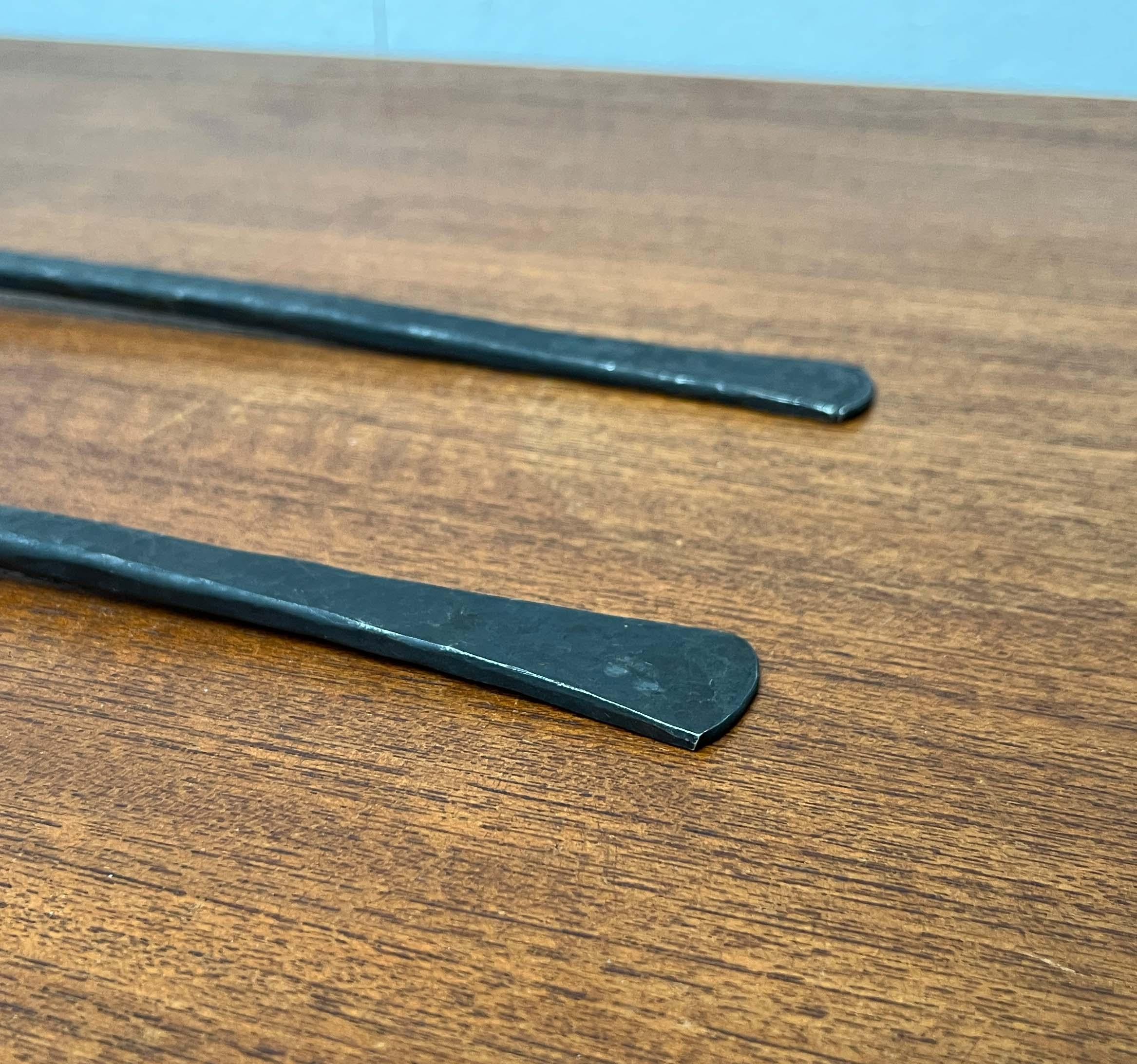 Set of 2 Vintage Wrought Iron Design Salad Servers, Finland, 1970s en vente 2