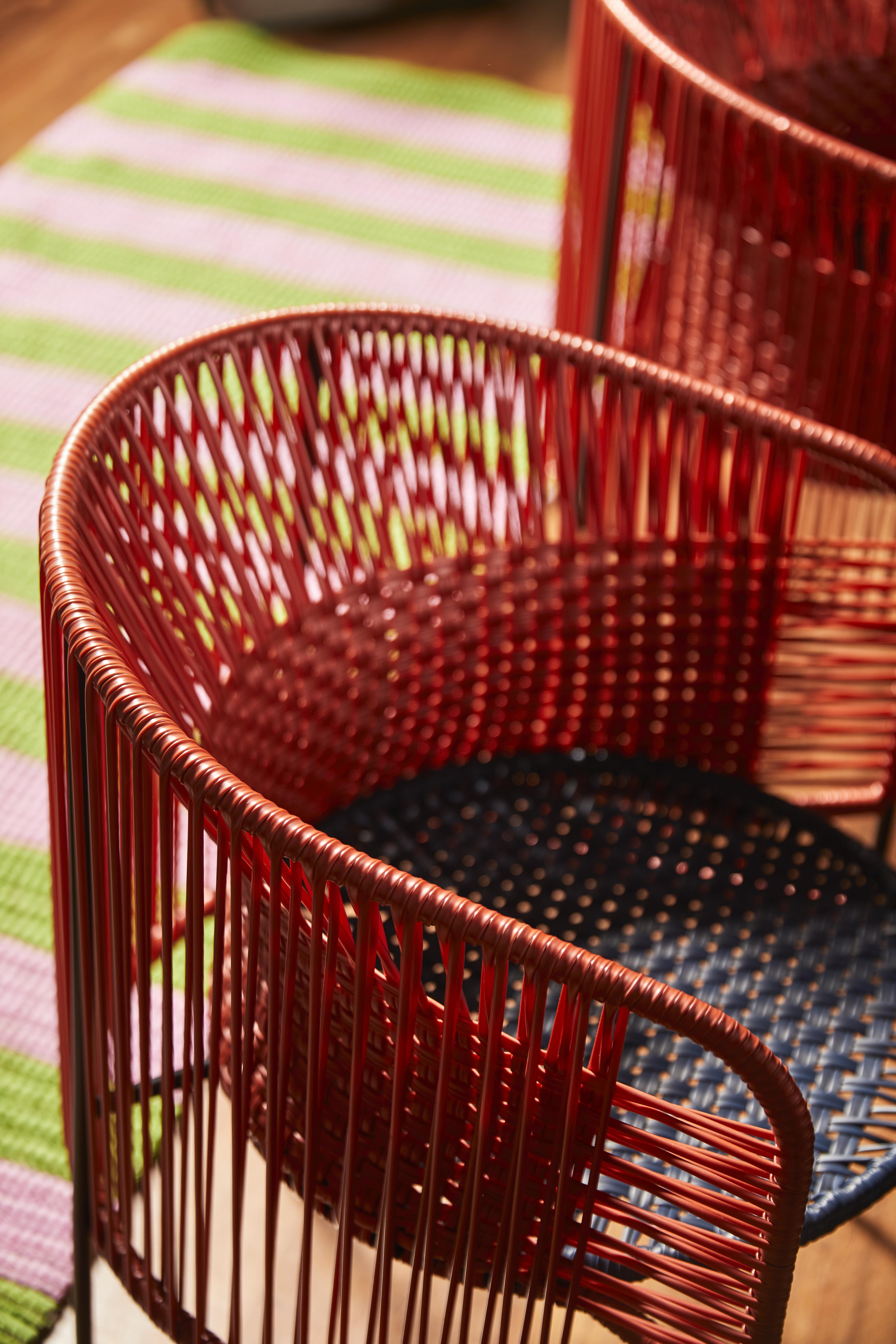 Contemporary Set of 2 Violet Orange Caribe Chic Dining Chair by Sebastian Herkner For Sale