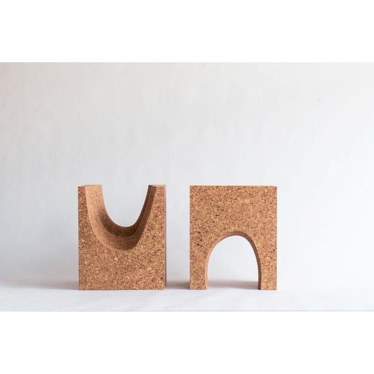 Set of 2 Void 03 by DMNTS Design
Dimensions: 42 x 39 x 50 cm (each piece)
Materials: Quercus suber cork
One of A Kind

Void 03 is a multipurpose object based on the analysis of the void space of the “domus de janas” Genna Salixi, an underground