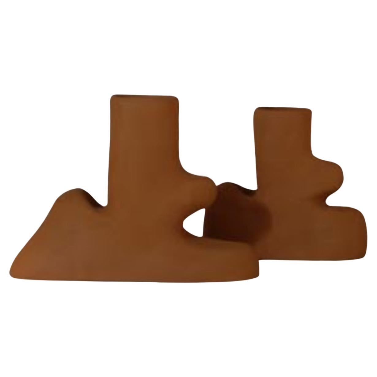 Ensemble de 2 vases Duo Volcan de Sophie Parachey en vente