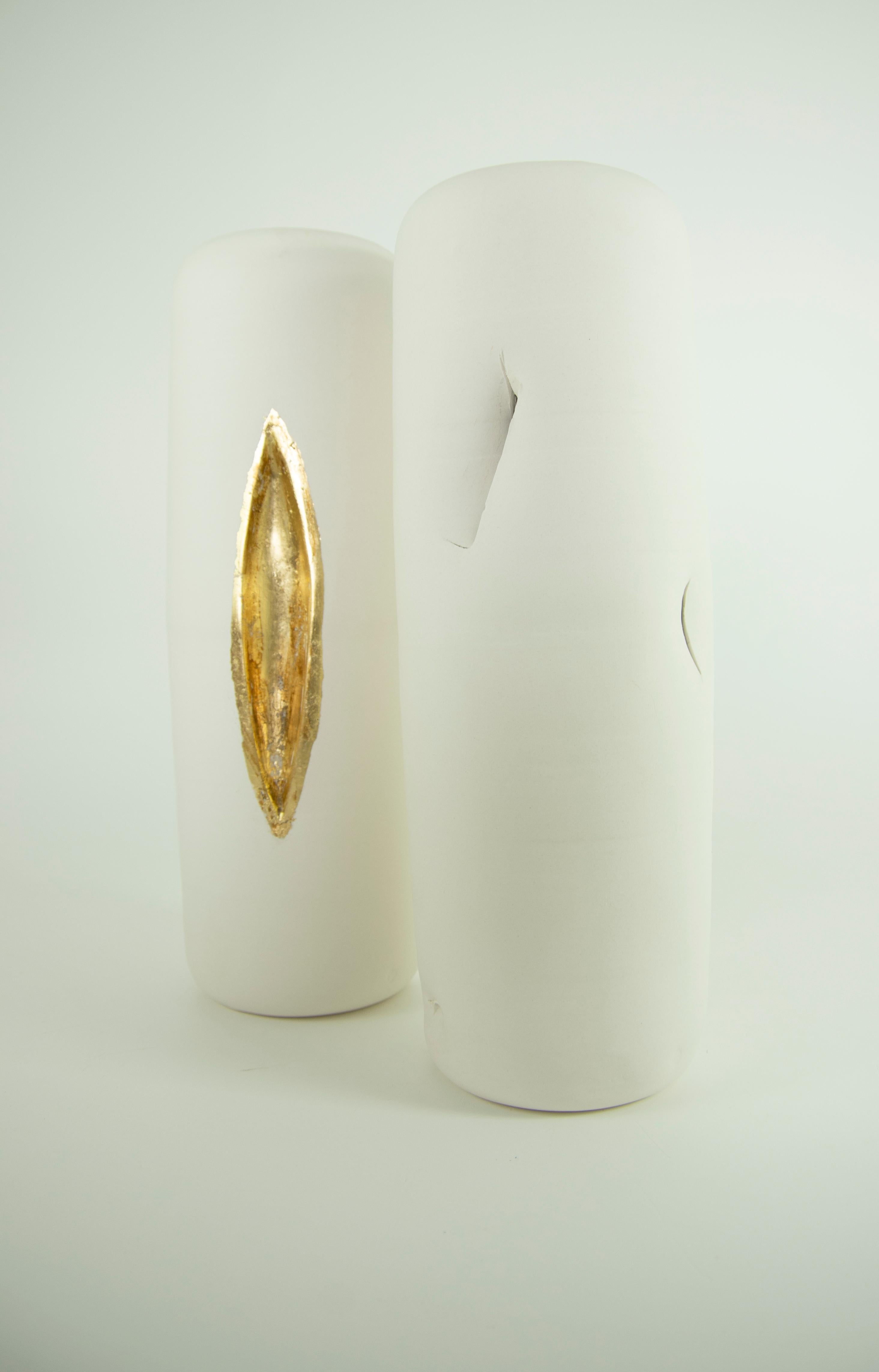 Other Set of 2 Volcano Gold Leaf Single Decorative Objects by Dora Stanczel For Sale