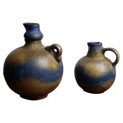 Set of 2 Wabi Sabi West German Ruscha Jug Vases, 1960s