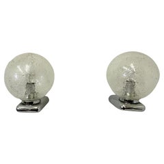 Set of 2 wall lamps sconce bubble glass , 1970s Space age