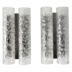 Set of 2 Wall Lamps with Glass Tubes by Doria Leuchten, Germany, 1960s