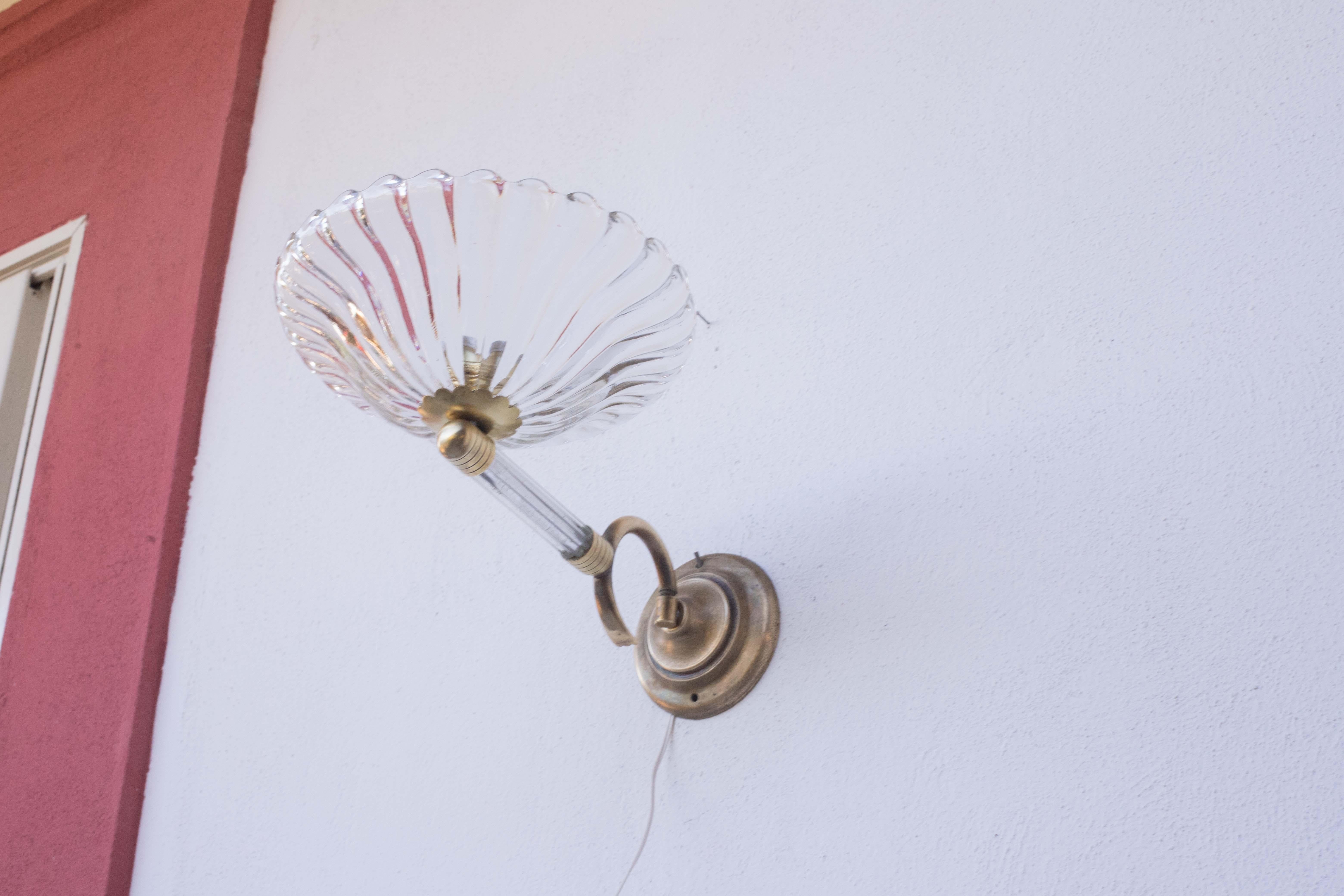 Juego de 2 Apliques de Barovier & Toso Cristal de Murano, Italia, 1950 en venta 5