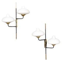 Set of 2 wall lights by Arlus 1950