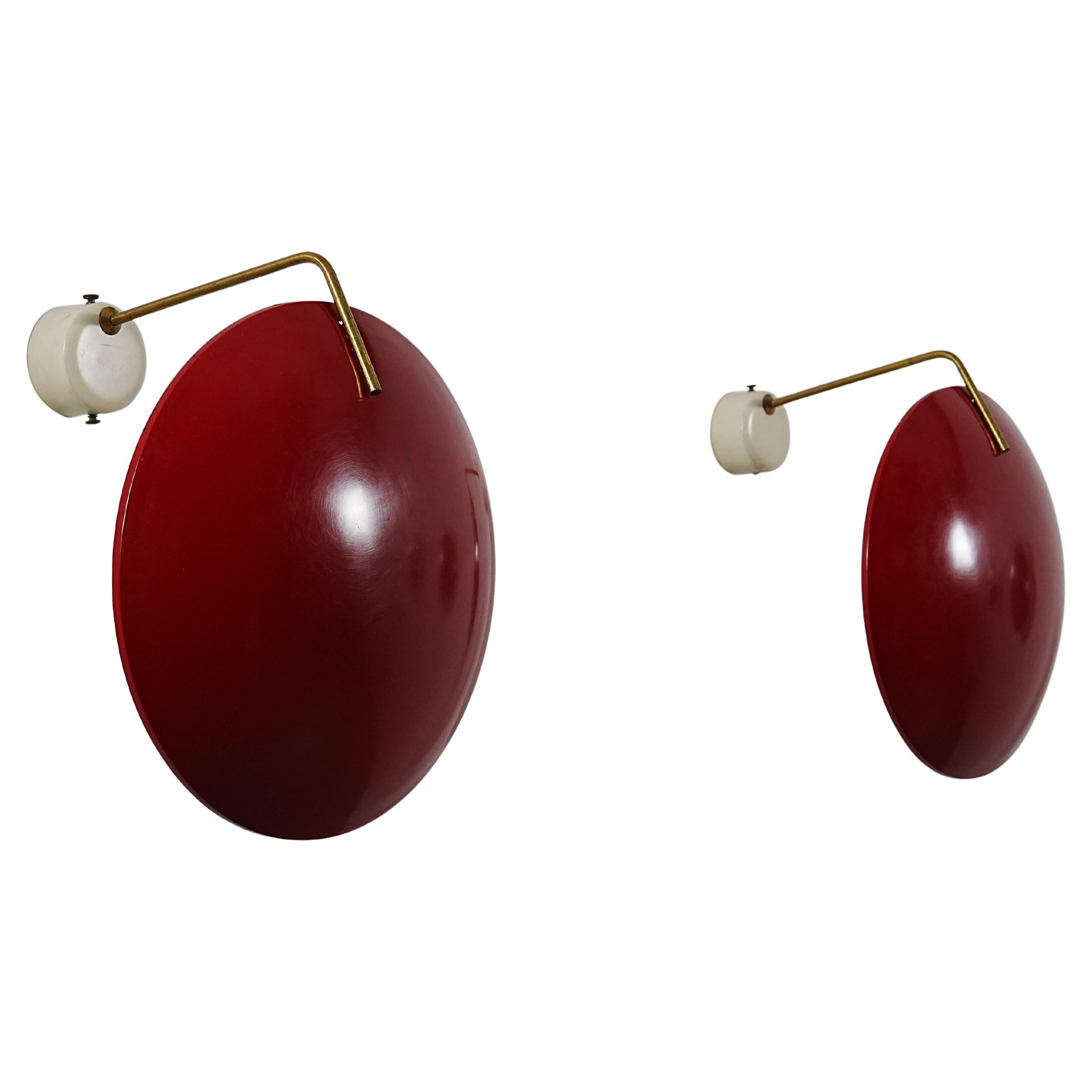 Juego de 2 Apliques de Stilnovo (marcado) en Metal y Latón, Italia, Años 60 en venta