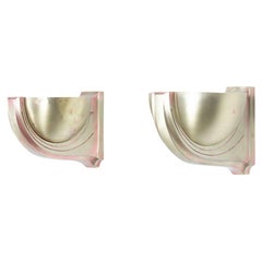 Set of 2 wall lights in copper-plated brass 1930