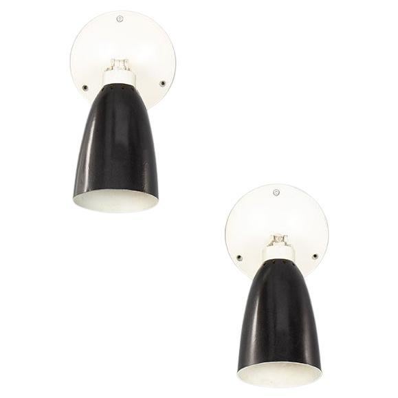 Set di 2 lampade da parete in metallo, 1950