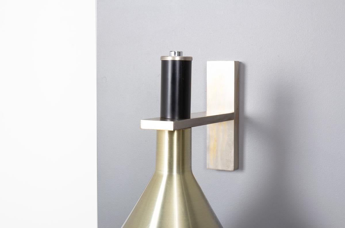 Set of 2 wall lights in metal and opaline by Stilux, 1970s For Sale 3