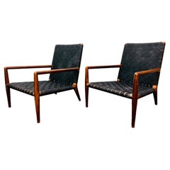 Set of 2 Walnut Lounge Chairs by T.H. Robsjohn-Gibbings for Widdicomb